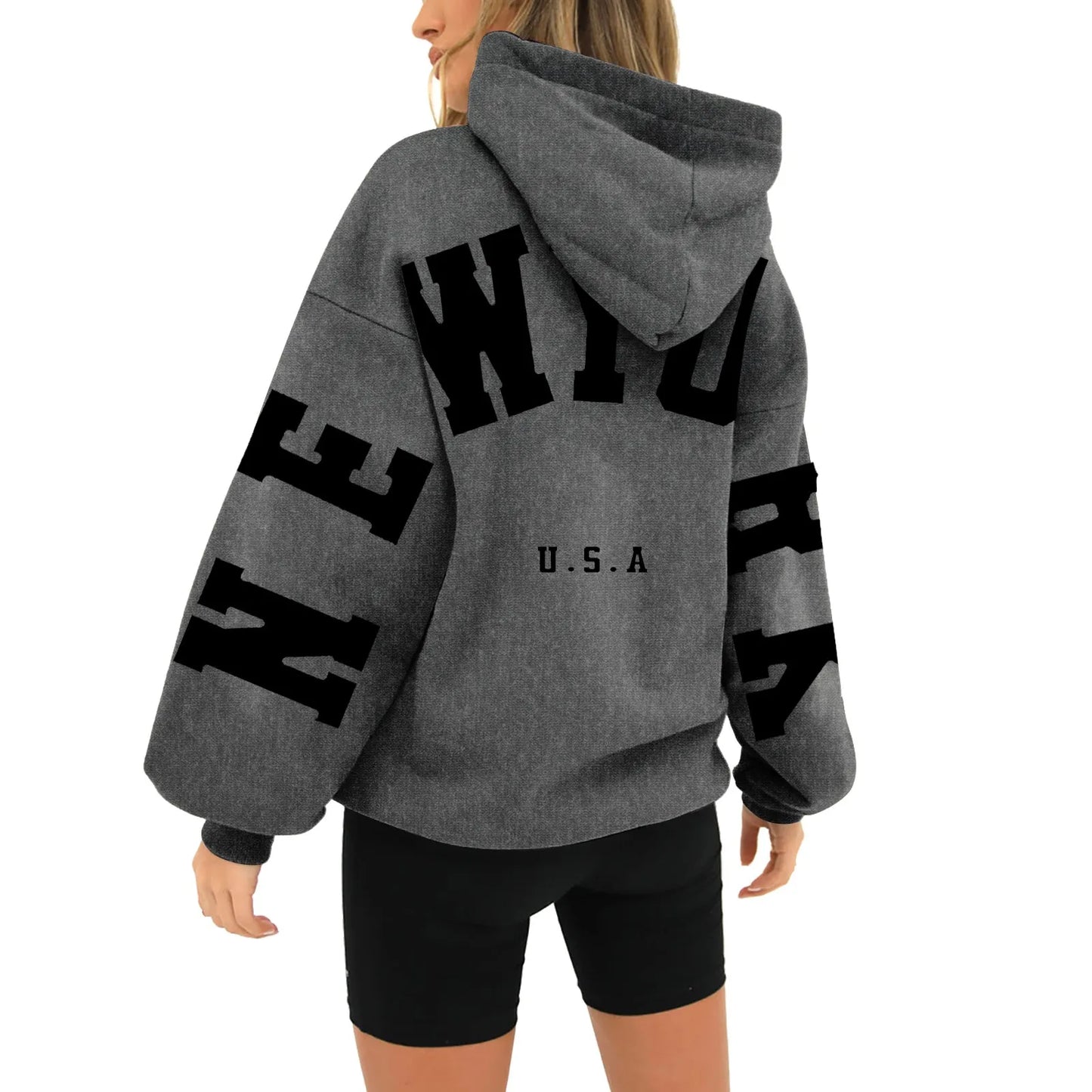 Long Sleeved Oversize Letter Hoodie