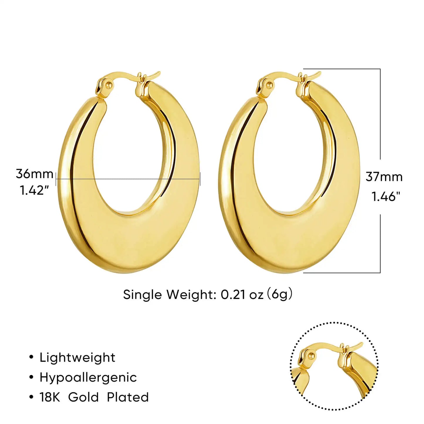 Stainless Steel Irregular C Shaped Earrings