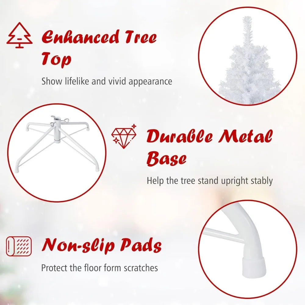 White Artificial Christmas Tree, 6ft