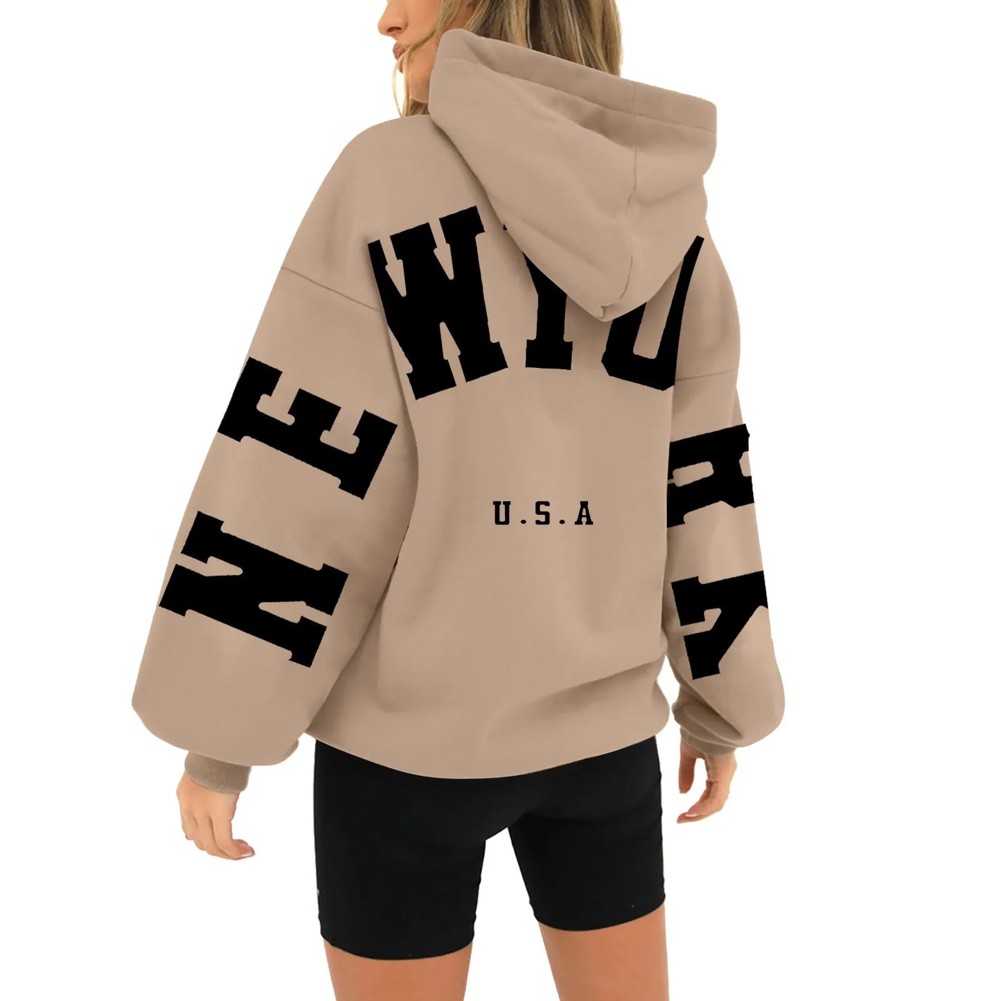 Long Sleeved Oversize Letter Hoodie