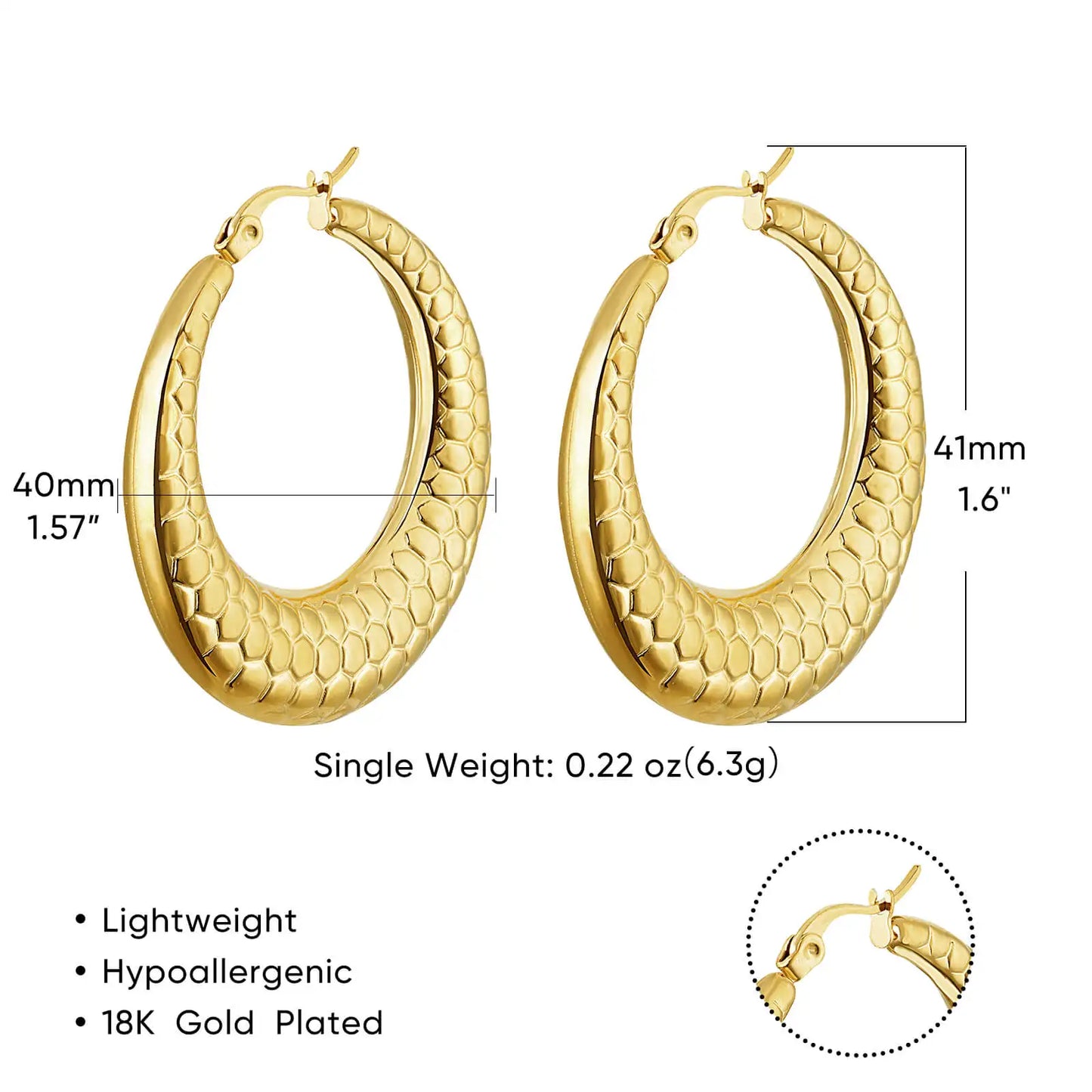 Stainless Steel Irregular C Shaped Earrings