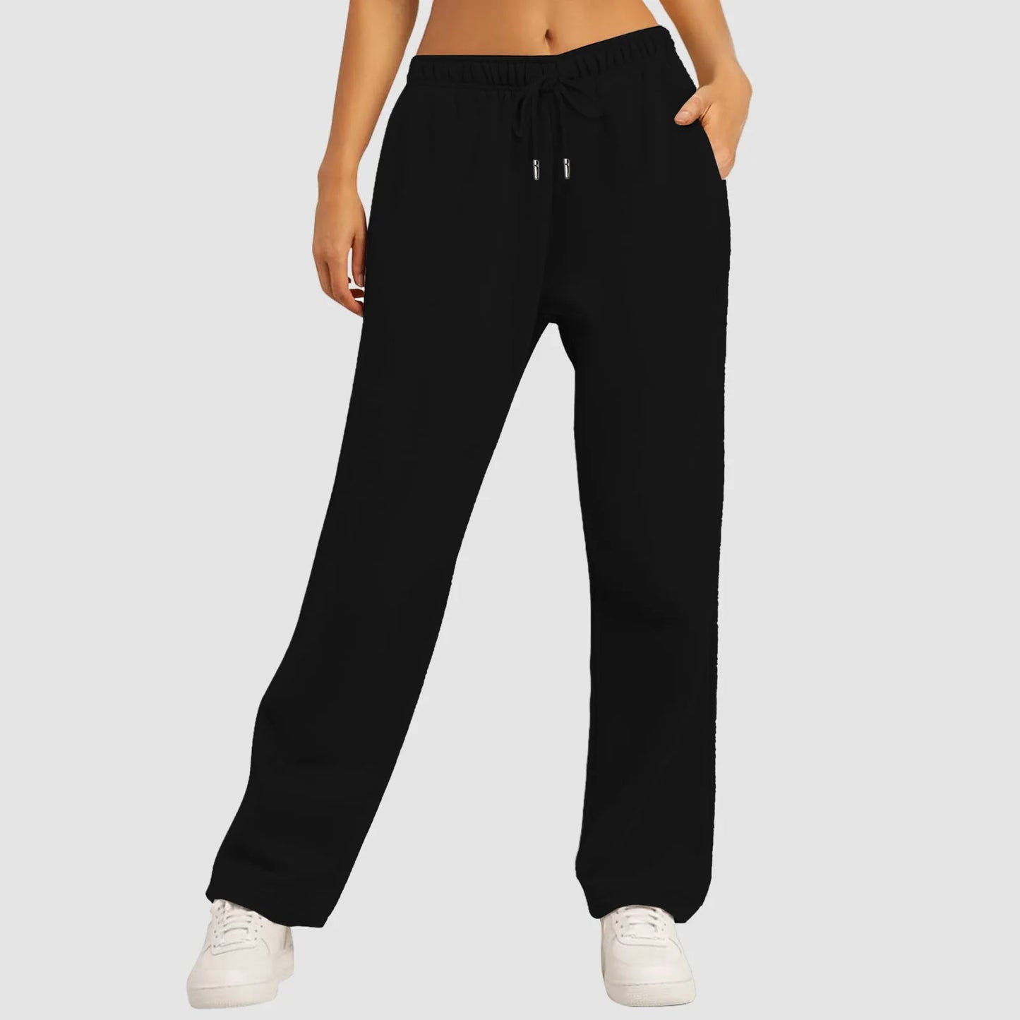 Wide Straight Leg Pants Solid Color