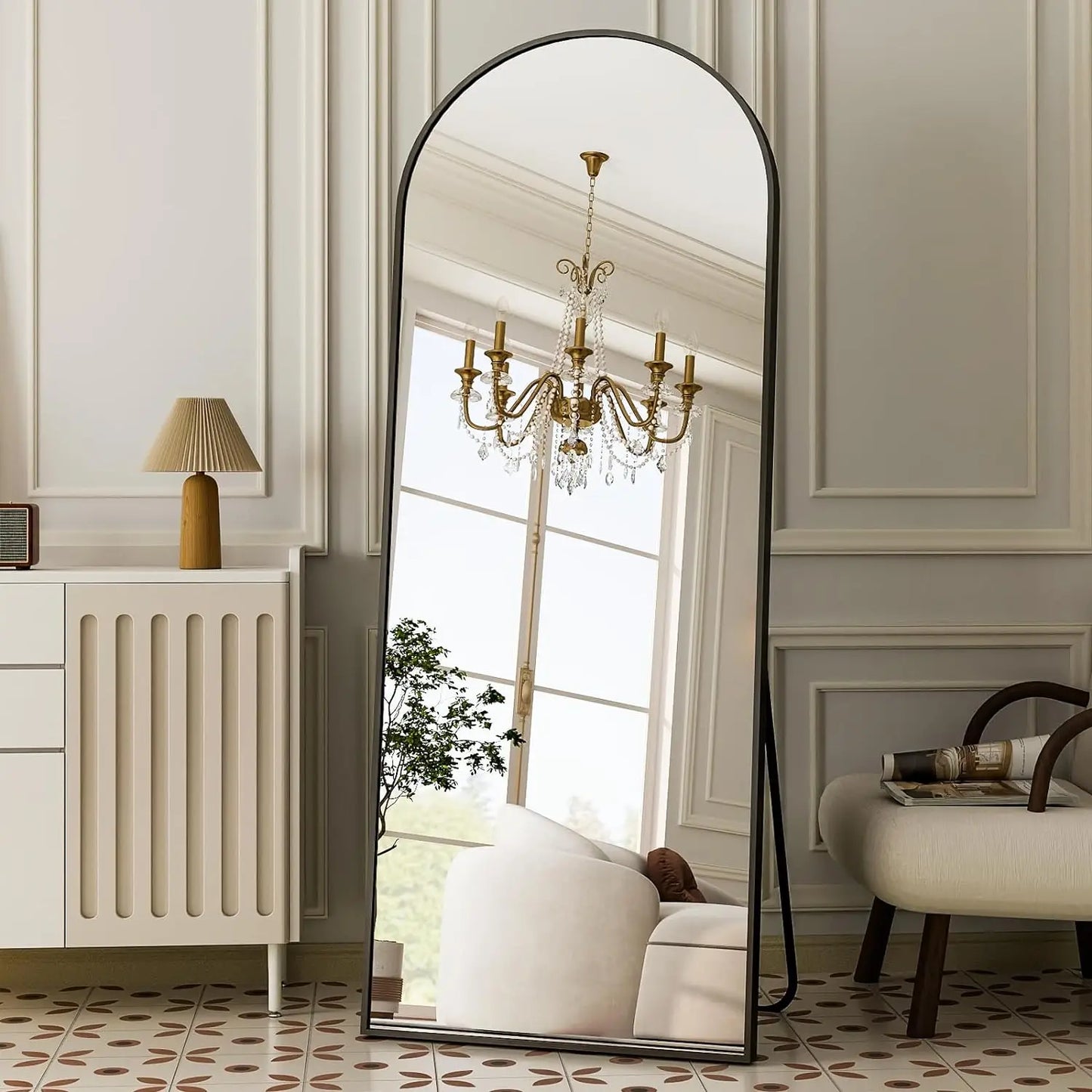 Modern Arched Full-Length Mirror, 64"x21"