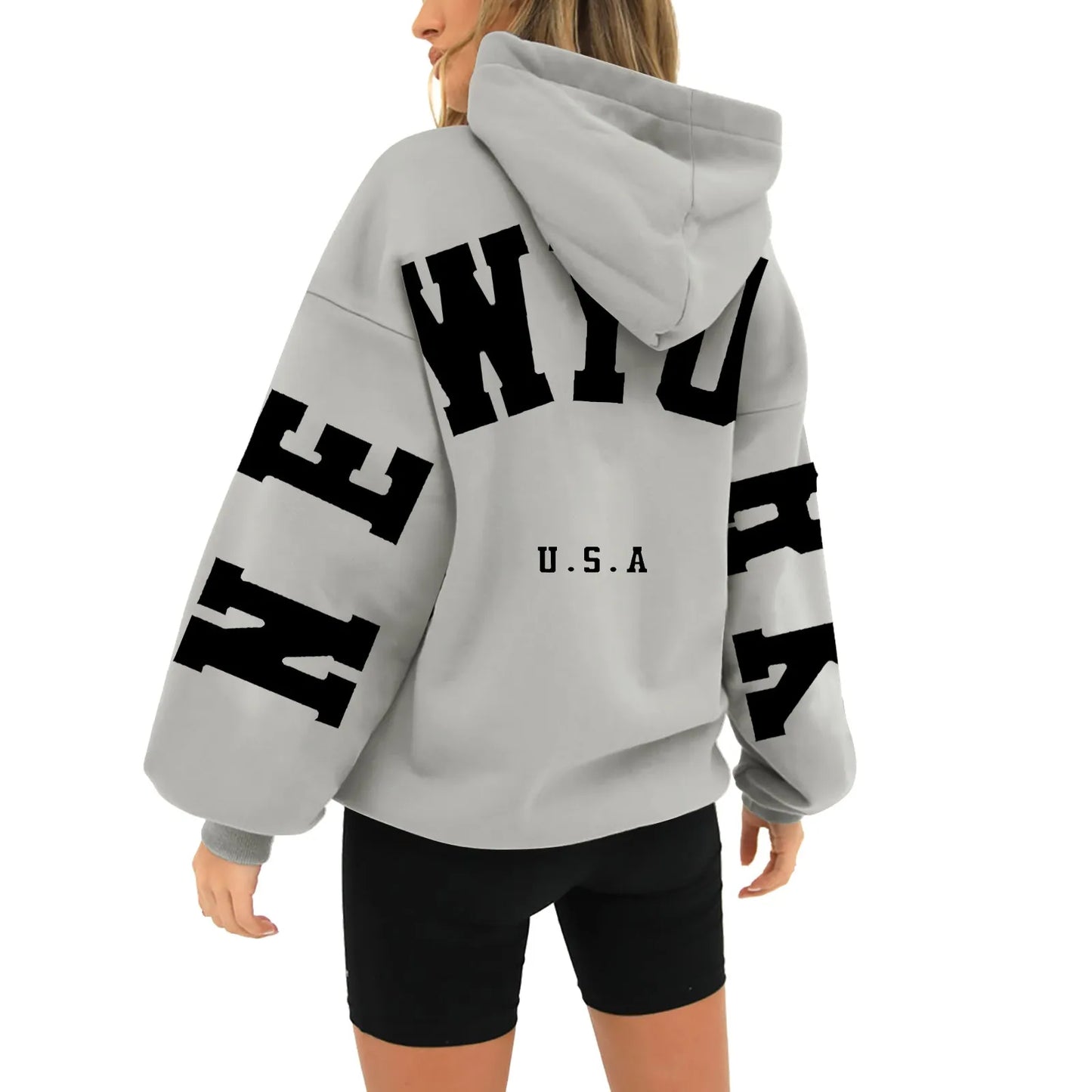 Long Sleeved Oversize Letter Hoodie