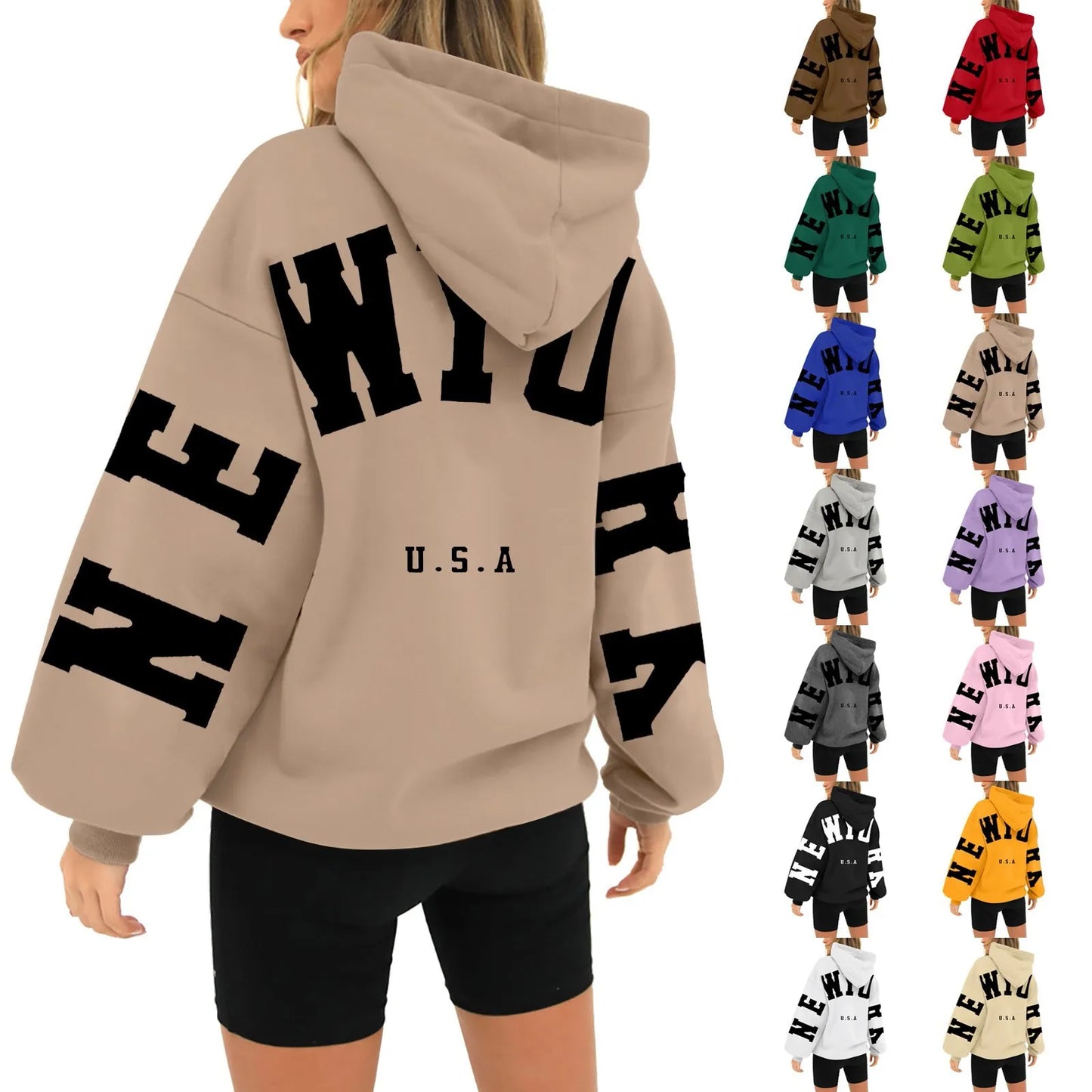 Long Sleeved Oversize Letter Hoodie