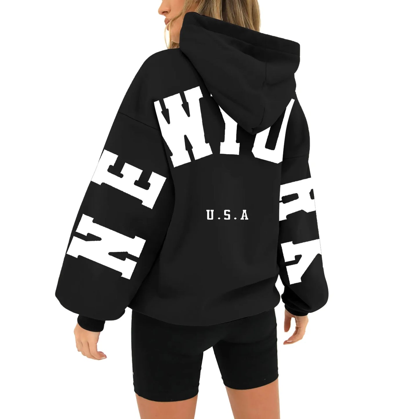 Long Sleeved Oversize Letter Hoodie