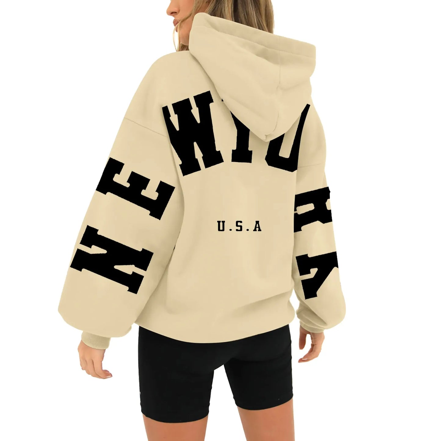 Long Sleeved Oversize Letter Hoodie